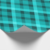 Cool Elegant Turquoise geruite inpakpapier (Hoek)