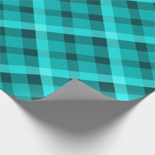 Cool Elegant Turquoise geruite inpakpapier (Hoek)
