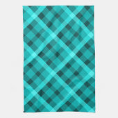 Cool Elegant Turquoise geruite keukenhanddoek (Verticaal)