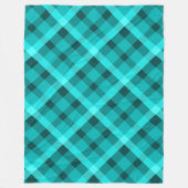 Cool Elegant Turquoise Plaid Grote Fleece Deken (Voorkant)