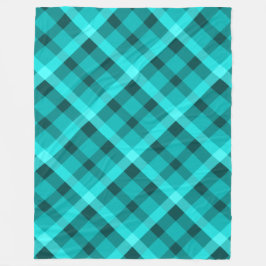 Cool Elegant Turquoise Plaid Grote Fleece Deken