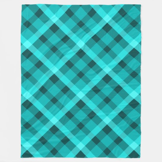 Cool Elegant Turquoise Plaid Grote Fleece Deken (Voorkant)