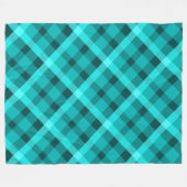 Cool Elegant Turquoise Plaid Grote Fleece Deken (Voorkant (Horizontaal))
