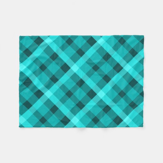 Cool Elegant Turquoise Plaid Kleine Fleece Deken (Voorkant (Horizontaal))