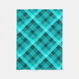Cool Elegant Turquoise Plaid Kleine Fleece Deken