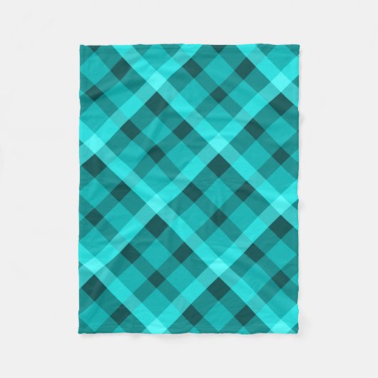 Cool Elegant Turquoise Plaid Kleine Fleece Deken (Voorkant)