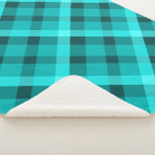 Cool Elegant Turquoise Plaid Kleine Sherpa Deken (3/4)