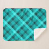 Cool Elegant Turquoise Plaid Kleine Sherpa Deken (Voorkant (horizontaal))
