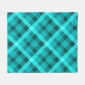 Cool Elegant Turquoise Plaid Medium Fleece Deken (Voorkant (Horizontaal))