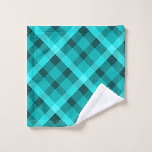 Cool Elegant Turquoise Plaid Washandje (Wasdoekje)