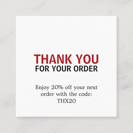 Cool Elegant Vet Rood Bedankt Card Coupon (Voorkant)