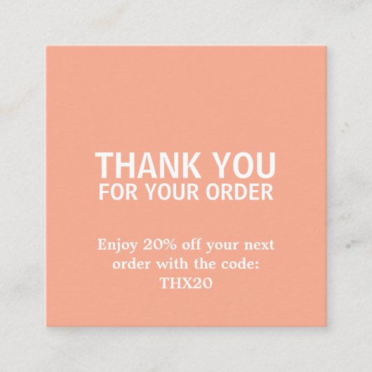 Cool Elegant Vetgedrukte Zalm Bedankt Card Coupon (Voorkant)