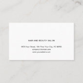 Cool Elegant Wit Faux Zilver Schaar Haar Visitekaartje (Achterkant)