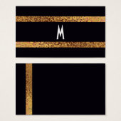 Cool Elegant Zwart/Goud Modern Retro Save-the-Date Visitekaartje (Voorkant /achterkant)