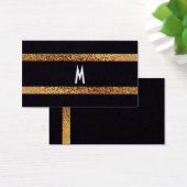 Cool Elegant Zwart/Goud Modern Retro Save-the-Date Visitekaartje (Bureau)