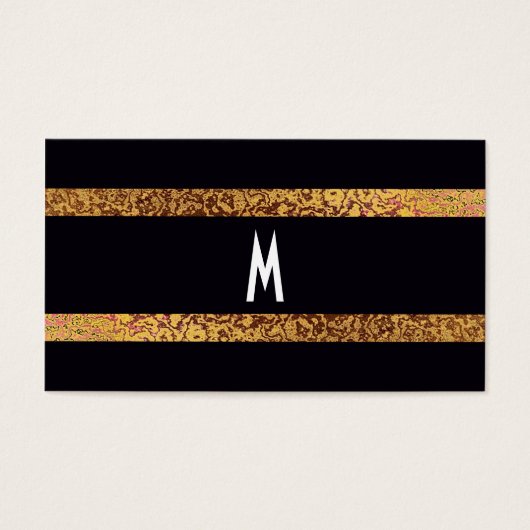 Cool Elegant Zwart/Goud Modern Retro Save-the-Date Visitekaartje (Voorkant)