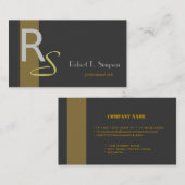 Cool, elegant, zwart visitekaartje op monogram (Voorkant / Achterkant)