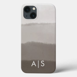 Cool Elegante Gemonogrammeerde Initialen Davy Grij Case-Mate iPhone Case