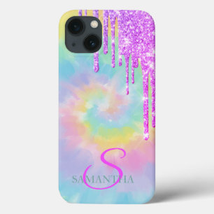 Cool Elegante Ombre Glitter Druppels Tie Dye Case-Mate iPhone Case