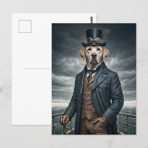 Cool Elegante Victoriaans Steampunk Labrador Dog A Briefkaart