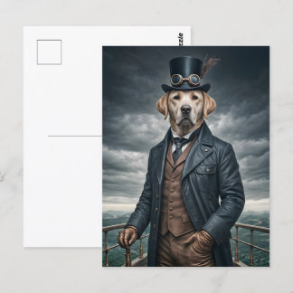 Cool Elegante Victoriaans Steampunk Labrador Dog A Briefkaart