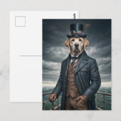 Cool Elegante Victoriaans Steampunk Labrador Dog A Briefkaart (Voorkant / Achterkant)