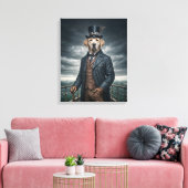 Cool Elegante Victoriaans Steampunk Labrador Dog A Canvas Afdruk (Insitu (Woonkamer))