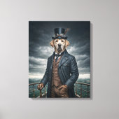 Cool Elegante Victoriaans Steampunk Labrador Dog A Canvas Afdruk (Voorkant)