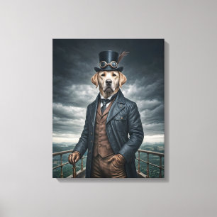Cool Elegante Victoriaans Steampunk Labrador Dog A Canvas Afdruk