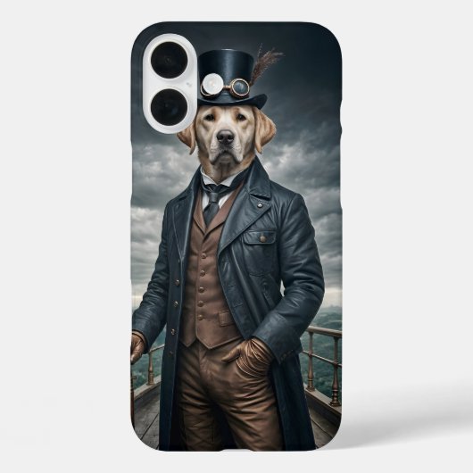 Cool Elegante Victoriaans Steampunk Labrador Dog A Case-Mate iPhone Case (Achterkant)