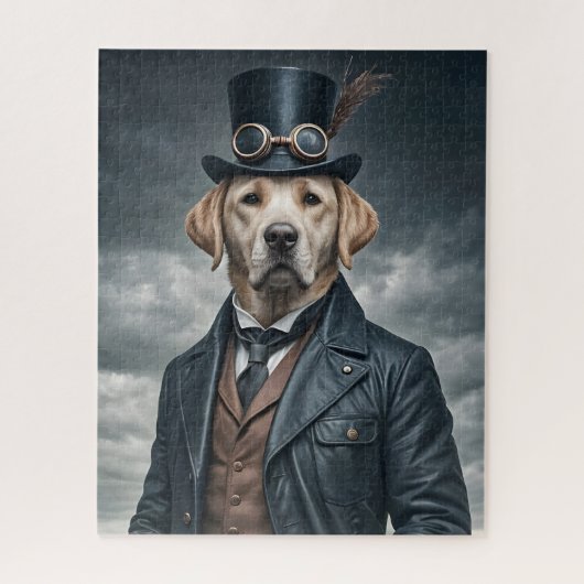 Cool Elegante Victoriaans Steampunk Labrador Dog A Legpuzzel (Verticaal)
