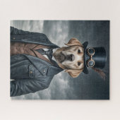 Cool Elegante Victoriaans Steampunk Labrador Dog A Legpuzzel (Horizontaal)