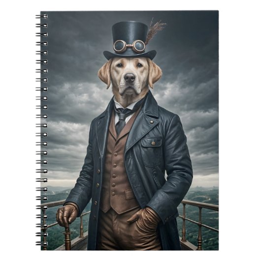Cool Elegante Victoriaans Steampunk Labrador Dog A Notitieboek (Voorkant)