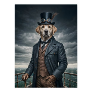 Cool Elegante Victoriaans Steampunk Labrador Dog A Perfect Poster