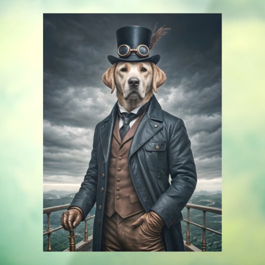 Cool Elegante Victoriaans Steampunk Labrador Dog A Raamsticker (Vel 3)