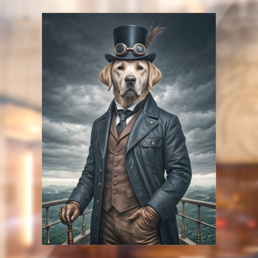 Cool Elegante Victoriaans Steampunk Labrador Dog A Raamsticker (Vel 2)