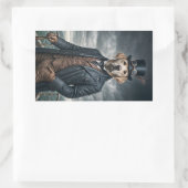 Cool Elegante Victoriaans Steampunk Labrador Dog A Rechthoekige Sticker (Tas)