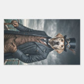 Cool Elegante Victoriaans Steampunk Labrador Dog A Rechthoekige Sticker (Voorkant)