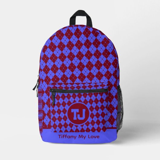 Cool Elementary Student Monogrammed Gepersonalisee Bedrukte Rugzak (Voorkant)