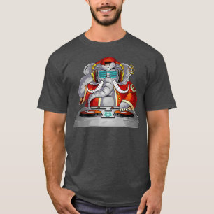 Cool Elephant DJ Funny Party Dierenmuziek Mixer T-shirt