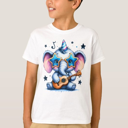 Cool Elephant Music Lover Art T-shirt (Voorkant)