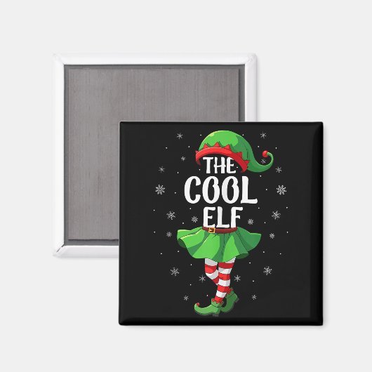 Cool Elf Christmas Girls Women Elf Squad Xmas Fami Magneet (Voorkant / Achterkant)