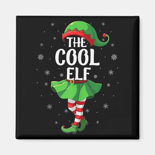 Cool Elf Christmas Girls Women Elf Squad Xmas Fami Magneet (Voorkant)