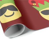 Cool Elf Emoji kerstverdampingspapier Cadeaupapier (Rol Hoek)