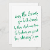 Cool Emerald Green St Patrick's Day Party Script Kaart (Voorkant / Achterkant)