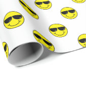 Cool Emoji Face met zonnebril Cadeaupapier (Rol Hoek)