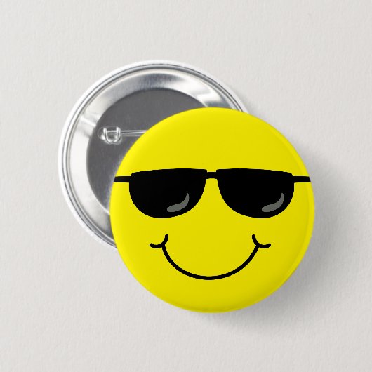 Cool Emoji Face met zonnebril Ronde Button 5,7 Cm (Voorkant /achterkant)