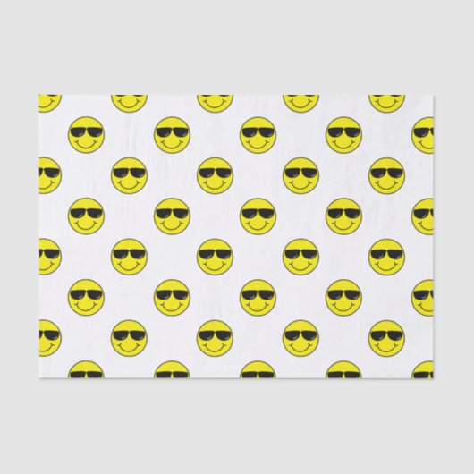 Cool Emoji Face met zonnebril Tissuepapier (Voorkant)