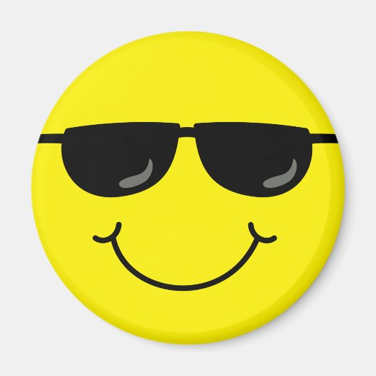 Cool Emoji Gezicht met Zonnebril Magneet (Voorkant)