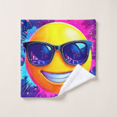 Cool 😎 Emoji Splash Fun Bad Handdoek (Wasdoekje)